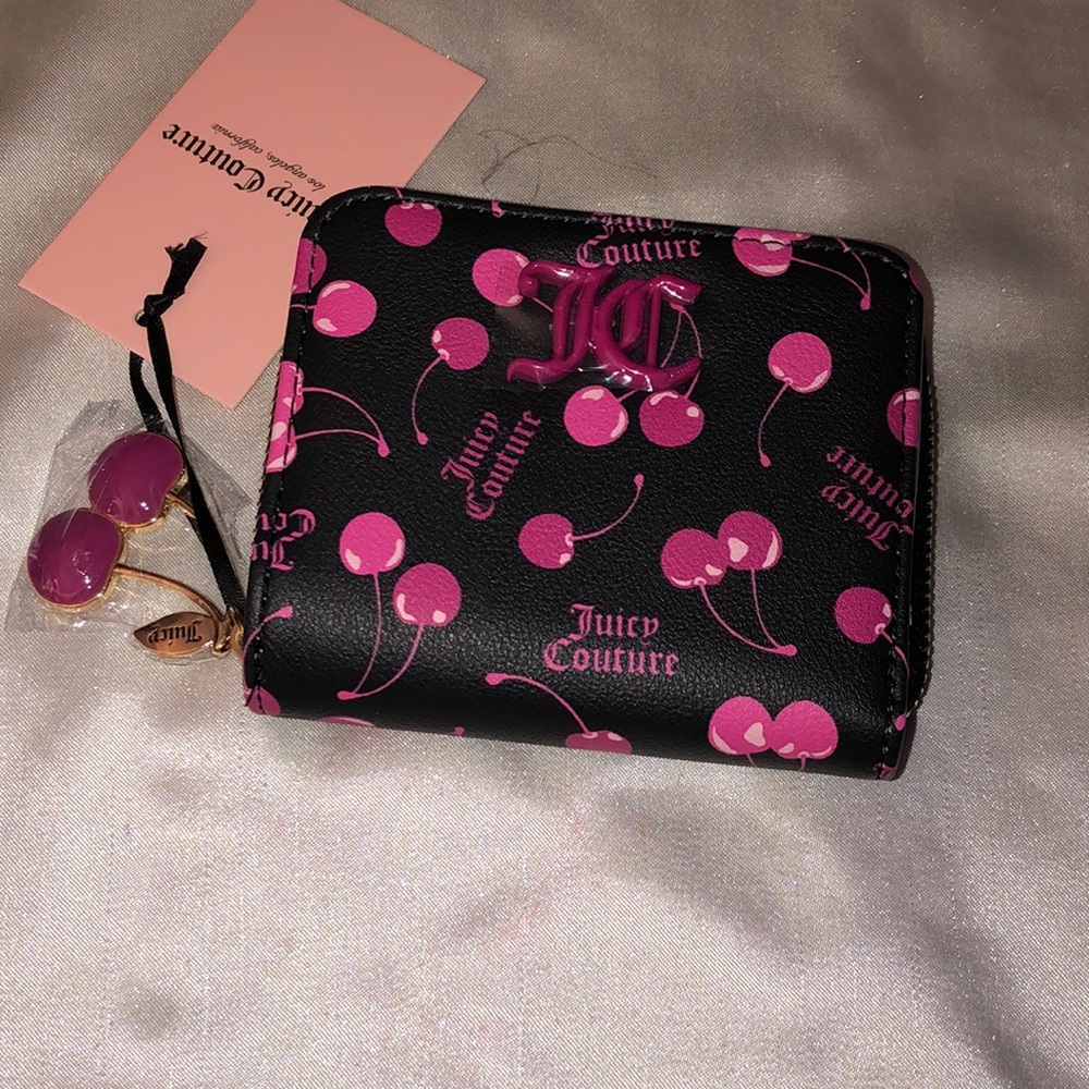 Juicy Couture Black Multi Liquorice Cherry On Top Small ZA Bifold Wallet NWT - Picture 14 of 16